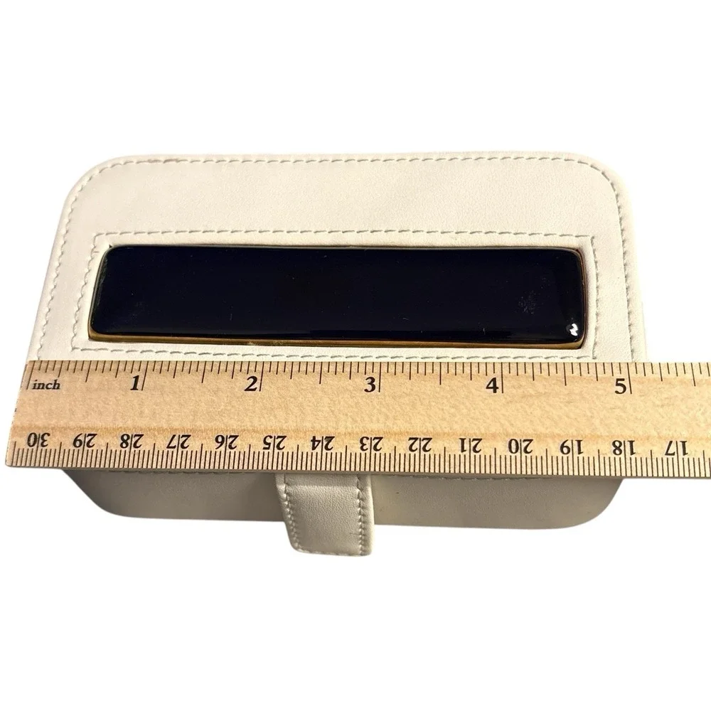 Limoges France Chamart Travel Jewelry‎ Box Holder Vintage Porcelain Tile Accent